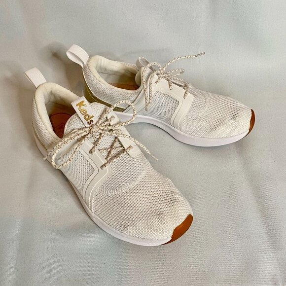Keds Studio Flare Mesh Sneaker White Gold 5 - Picture 1 of 9